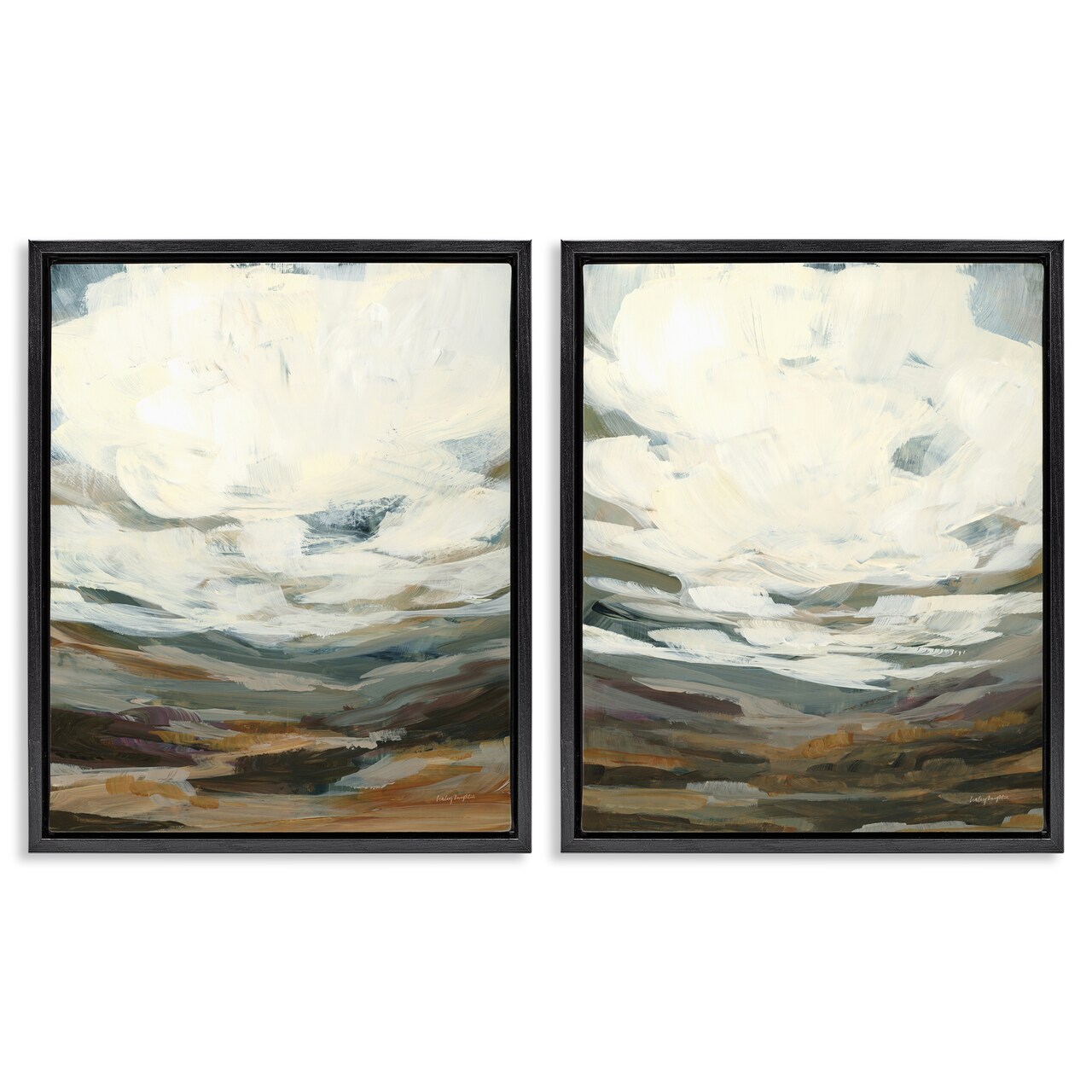 Stupell Industries Overcast Timber Thicket 2 pc Framed Floater Canvas Wall Art Set Design by Haley Knighten